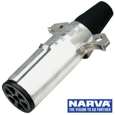 Narva 7 Pin Heavy Duty Round Trailer Plug with Internal Weather Beater Seal - Metal